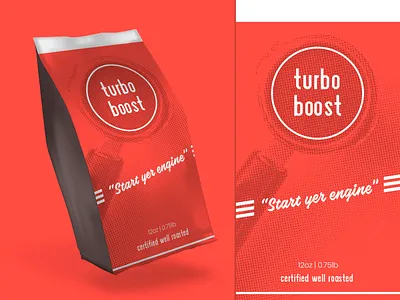 turbo boost coffee automobile automotive branding coffee coffee bean coffee packaging coffeepackaging design package design packaging packaging design red retro retro design retro font retro logo
