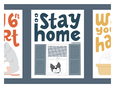 Stop the Spread COVID-19: Stay Home design digital art dog illustration illustrator poster