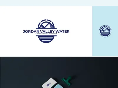 Jordan Valley Water logo beams linear logo mountains river simplistic sun valley
