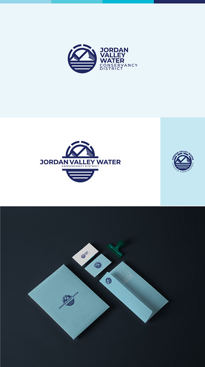 Jordan Valley Water logo beams linear logo mountains river simplistic sun valley