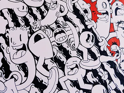 Torn 4/5 cartoon character design drawing graphics illustration illustrator lineart mural vector