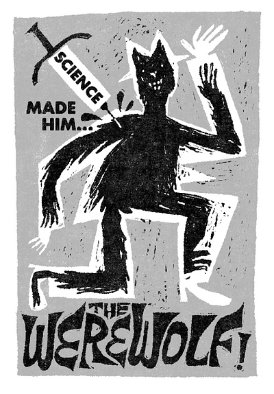 The Werewolf fakeadsforrealmovies horror illustration movie scifi