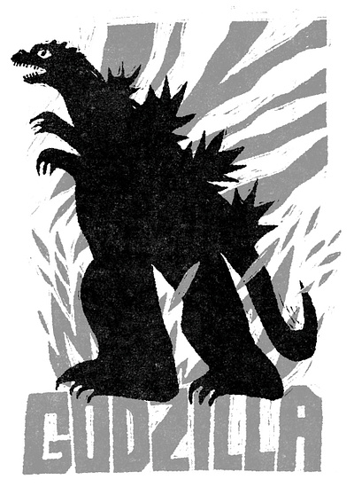 Godzilla fakeadsforrealmovies horror illustration movie scifi