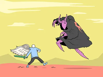 Comic Fight art cartoon character comic illustration illustrations landscape scene