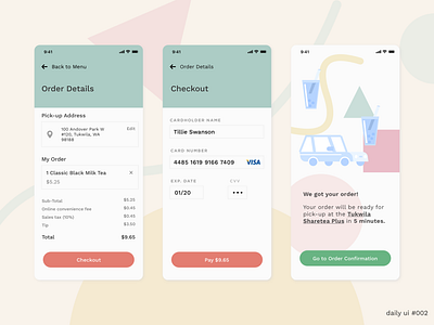 dailyui002 - credit card checkout boba tea bubble tea credit card checkout dailyui dailyui 002 hello dribble mobile app design