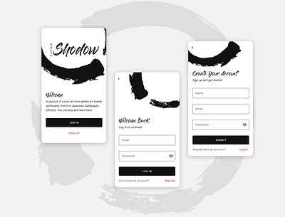 Log In or Sign Up app dailyui dailyui 001 design japan japanese art ui ux