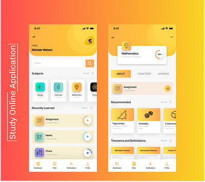 Interaction Design for Study Online Application design graphicdesign illustration ui uidaily uidesign uidesigner uimobile uiux ux ux design uxdesigns vector