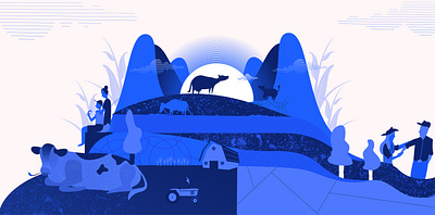 Organic Farm adobe illustrator characters design digital farm illustration landscape ui ux vector vibrant color