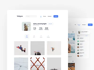 Instagram Redesign Concept app app design design design app flat graphic grid instagram ixda minimal photo product design ui user experience user interface ux web web design website
