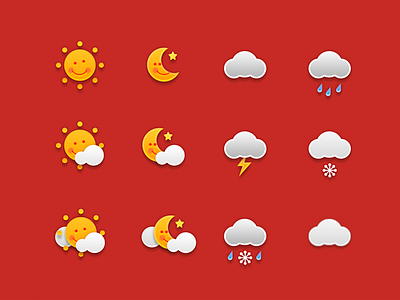 Weather Icon Set cloud flat flat design fog icon icon design icon set minimal rain sun ui design ui ux weather weather icon