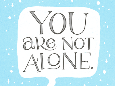 You are not alone. alone books dahl hand lettering illustration lettering matilda procreate reading