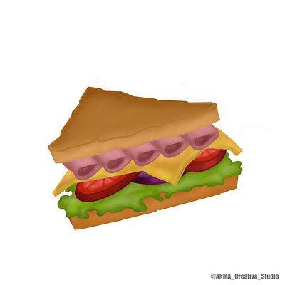 Sandwich bread cheese design digital art graphic illustration lettuce logo sandwich tomatoes