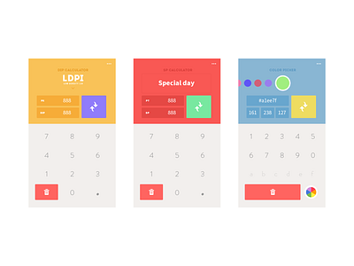 DIP Calculator APP - LAYOUT android app design calculator dip flat flat design guide mobile app mobile ui ui design ui ux