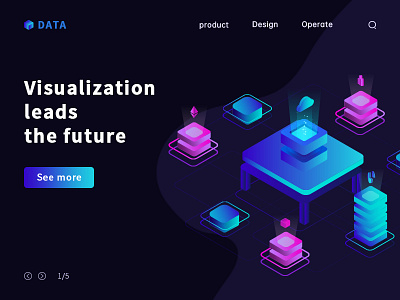 2.5D data design illustration type typography ui ux web website