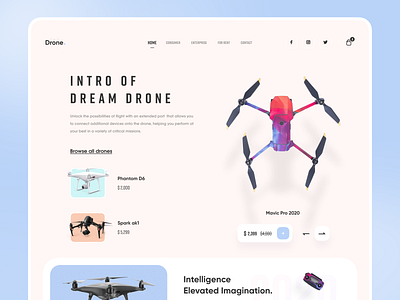 Web Header - Drone app design branding design dribbble dribbble best shot dribbble invite drone drones header illustration minimal popular design popular shot trend trending trendy uidesign web website design