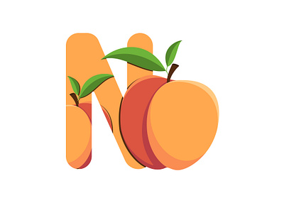 Nectarine alphabet food fruit illustration nectarine vector