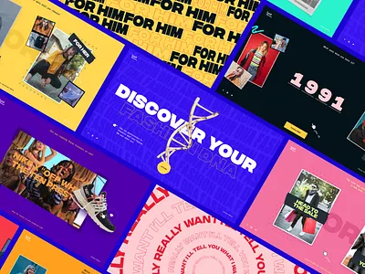 Discover your fashion DNA bright campaign colour design fashion interactive questionnaire typography ui ux web website