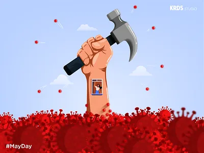 International Workers day concept art design illustration illustrator labor day stayhome