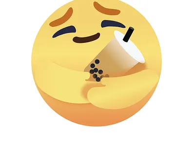 Facebook Reaction Boba Care boba boba tea bubble bubbletea emoji emojis facebook happiness hug icon icons milktea react reaction smiley