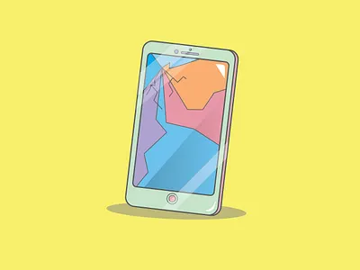 Cracked Phone Screen burnt toast design flat icon illustration illustration art illustration design illustrations jasmith logo simple design stickers