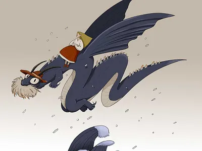 An old dragon character digital illustration illustration