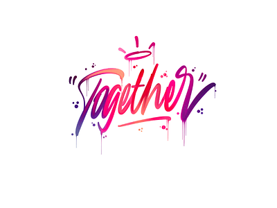 Together apple pencil blends colourful design designer font graphic design hand lettering handlettering illustrator lettering photoshop procreate script typo typography