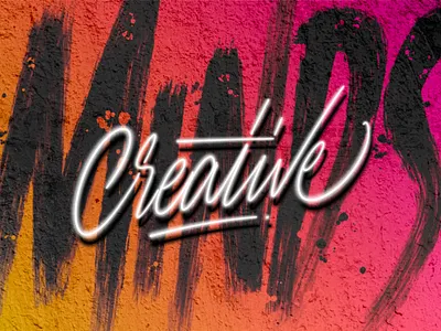 Creative Minds adobe apple colourful creative design designer font graphic design handlettering illustrator illustrstion lettering neon photoshop procreate script type typo typography