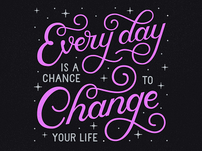 Everyday Is A Chance To Change Your Life hand drawn hand lettering handlettering illustration illustrator lettering type typography