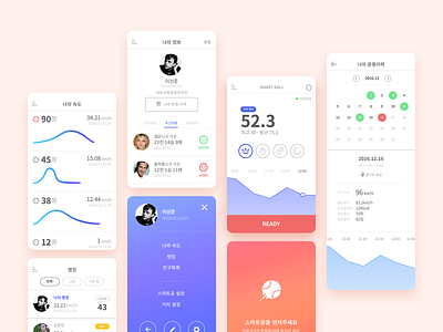 Smart Ball APP app design baseball calender concept concept design flat flat design line icon minimal mobile ui profile sidemenu simple ui design ui kit ui ux