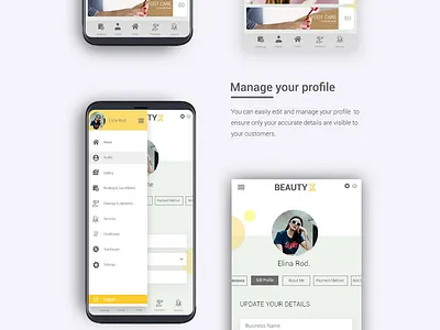 Beauty Service Management App Design beauty salon mobile app mobile ui salon app ui ux uidesign