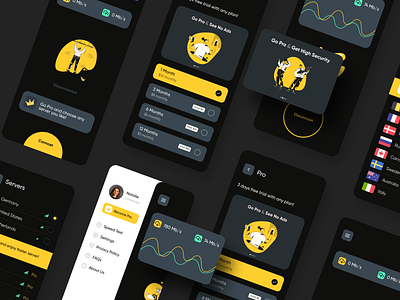 Mega VPN app app design application dark dark mode dark theme dark ui design ios mobile app mobile ui proxy server stayhome ui design uidesign uiux userinterface vpn vpn app