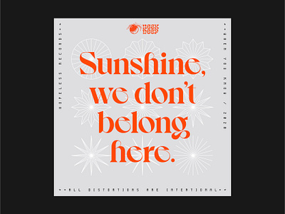 Sunshine, we don't belong here ☀️ abstract album art album cover branding design geometric geometric art geometry illustration layout design music music artwork record label sunshine symbol typographic poster typography typography design typography poster