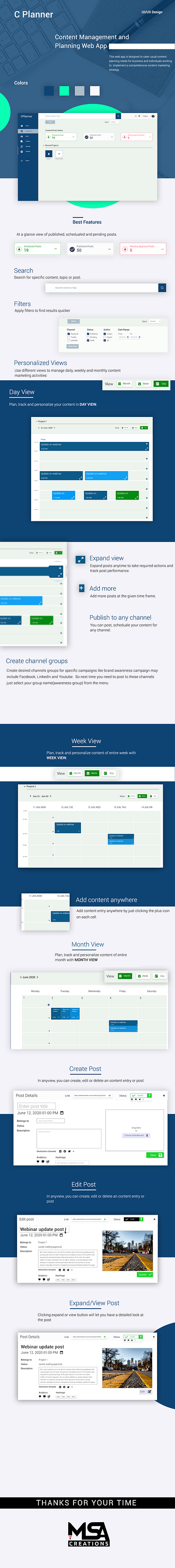 Content Planner Web App UI UX Design Case Study
