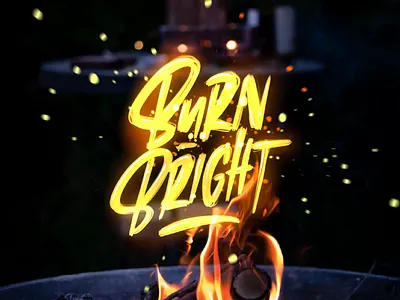 Burn bright apple bright brush pen design designer fire graphic design hand lettering handlettering illustration illustrator lettering photoshop procreate script type typo typography