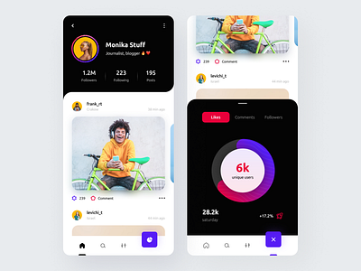 Social App afterglow app clean contrast dashboard feed minimal mobile mobile app social social app social media design social network ui