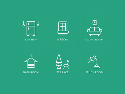 Icon set - Living Space Icon flat flat design home icon icon set life lifestyle line icon living simple space ui design