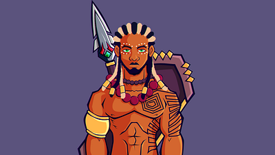 African Warrior illustration kidando