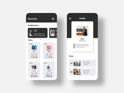 Classroom app ui app branding design designs google design learning app learning platform minimal minimalism mobile app mobile ui soft ui ui ux xd design