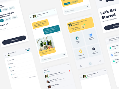 Help each other, App design app application chat clean design list mobile todo ui ux white