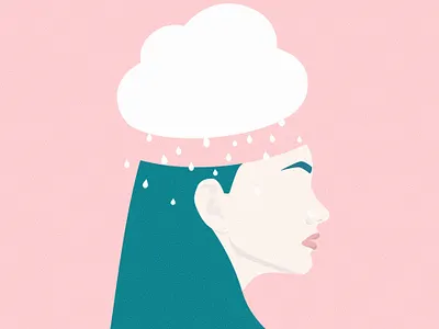 mood swing cloud girl illustration illustrator mood swing pixelmator rain vector