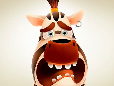 Scared Zebra africa animal cartoon cg character children illustration kids mascot zebra