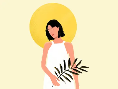 girl & sun design girl girl character graphic design illustration pixelmator sun vector