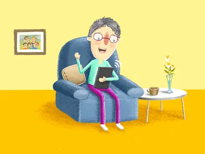 Staying Connected digital drawing illustration