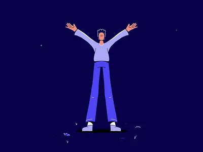 36 days of type - Y animation clap clapping dance face framebyframe hair hands illustration knees legs loop man outside procreate shirt smear sport sporting squat