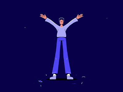 36 days of type - Y animation clap clapping dance face framebyframe hair hands illustration knees legs loop man outside procreate shirt smear sport sporting squat