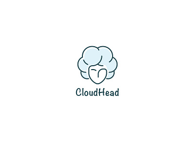 Cloud Head adobe illustrator branding cloud design head logo logo concept vector