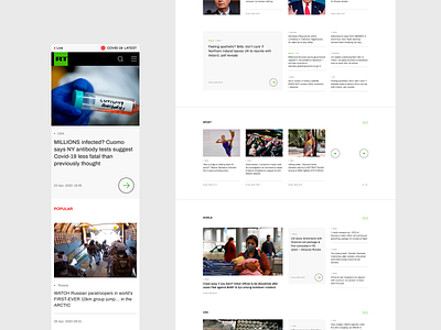 RT mainpage minimalism news ui ux webdesign website