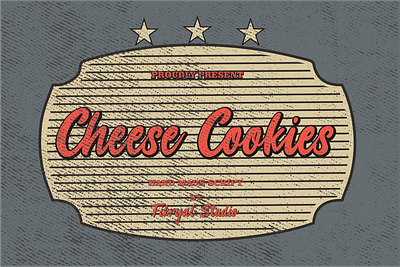 Cheese Cookies advertisements branding design font invitation label logo magazine photography script lettering tittle