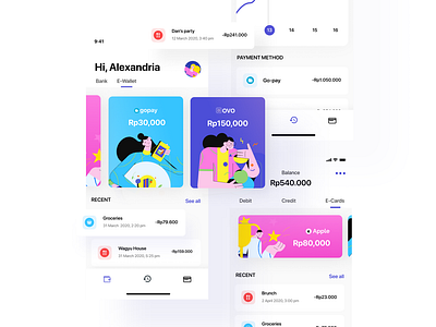 All-in-One Digital wallet app design graphic design illustration shots trending ui uiux ux website