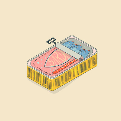 Sardines colourful fun illustration packaging procreate sardines texture vintage